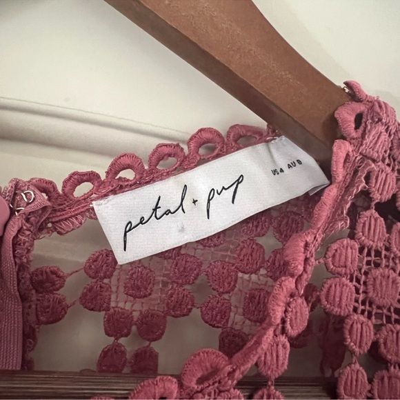 Petal & Pup Mauve Lace Midi Dress - Picture 3 of 5